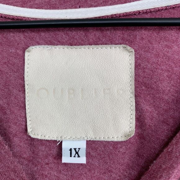 Oublier Axis Longline Tee Purple Asymmetric Raw Hem TShirt Mens Big & Tall 1X XL - Picture 7 of 9